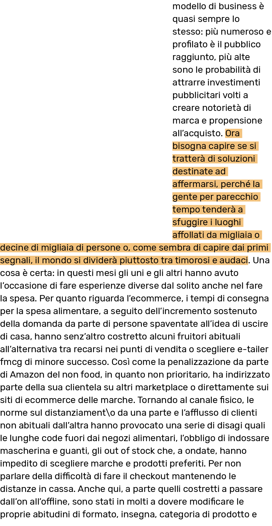modello di business   quasi sempre lo stesso: pi  numeroso e profilato   il pubblico raggiunto, pi  alte sono le prob   