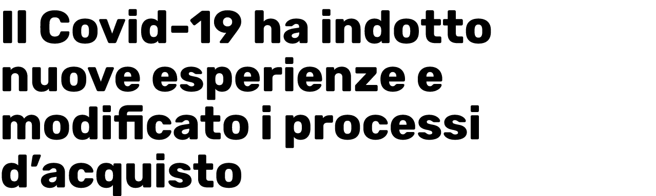 Il Covid-19 ha indotto nuove esperienze e modificato i processi d acquisto