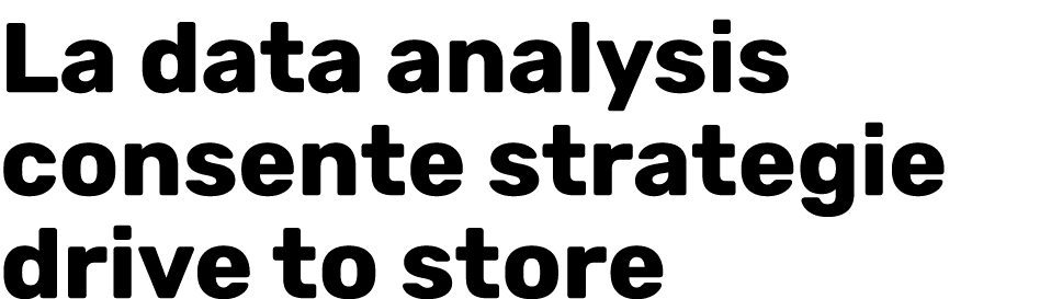 La data analysis consente strategie drive to store  