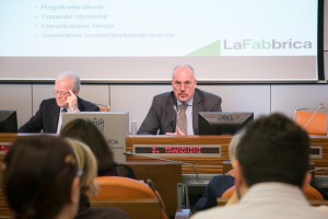 Da sinistra, Carlo Antonio Pescetti, consigliere delegato fondazione Sodalitas e Daniele Tranchini, amministratore delegato La Fabbrica