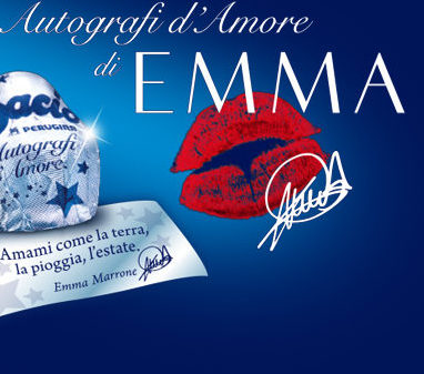 La cantante Emma protagonista del concorso di Baci Perugina