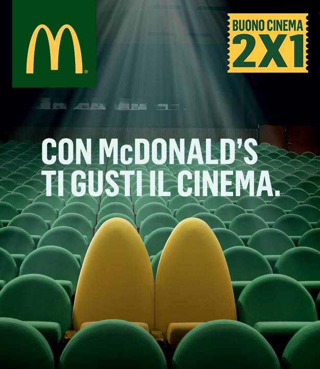 McDonald’s premia portando al cinema in formula 2X1