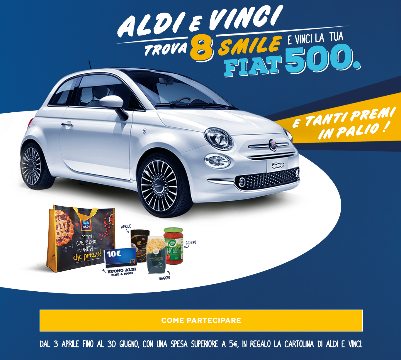 Con un gratta e vinci Aldi mette in palio anche una Fiat 500