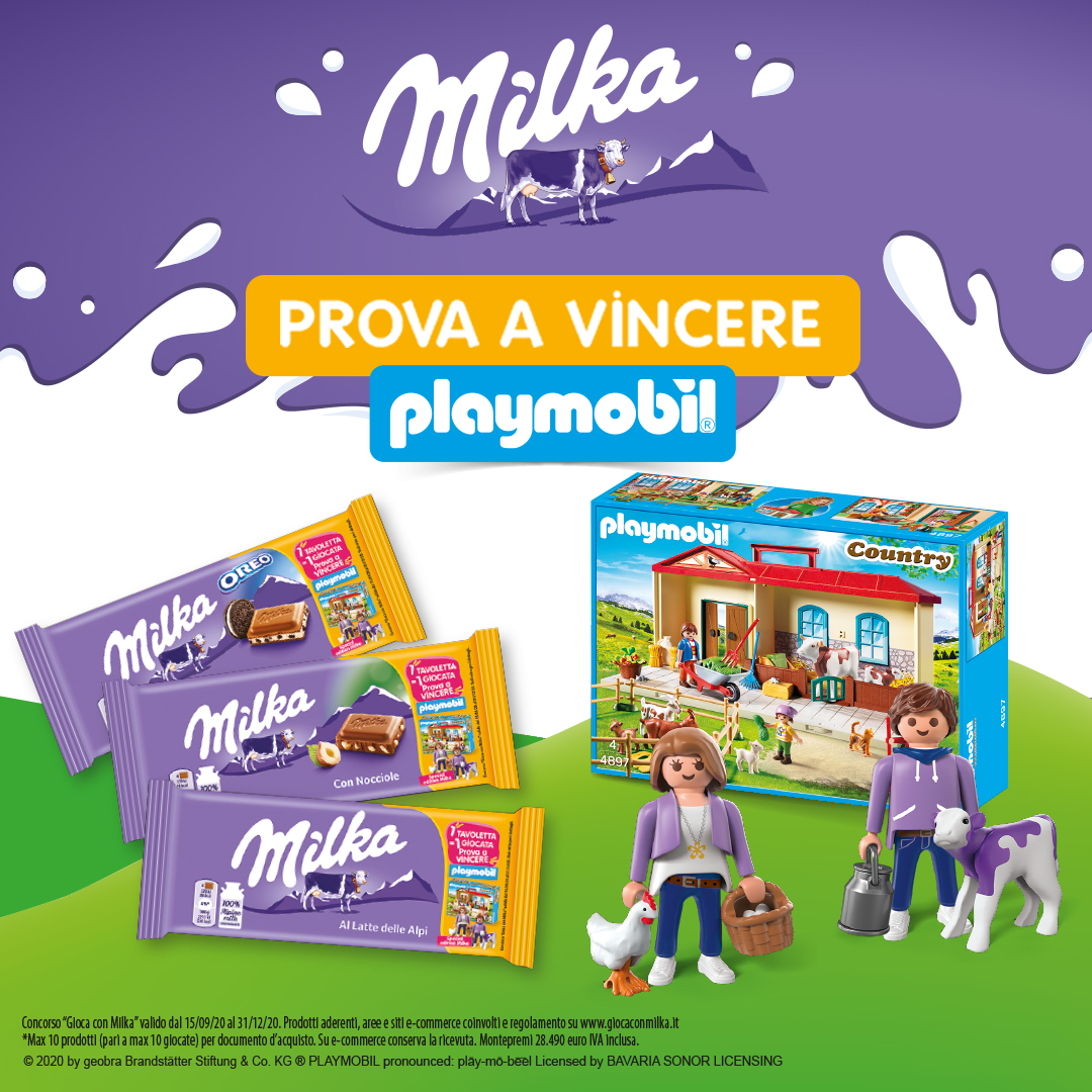 Milka fa giocare le famiglie  con i playset Playmobil
