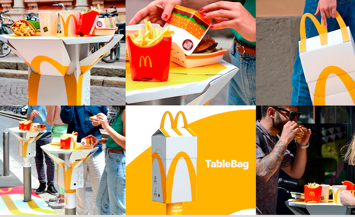 TableBag, il packaging che si trasforma in tavolino