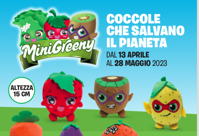 Sono ecologici i peluche Greeny della short di Brendolan Alimentari