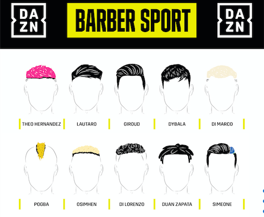 Dazn ingaggia i tifosi con tagli capelli brandizzati da Barber Shop