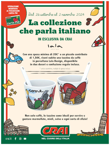 L’Italia in tazzina, con la nuova collezione Codè Crai Ovest