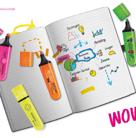 BIC® Highlighter Flat: “Designed to make ideas stand out” (Progettati per far risaltare le vostre idee)