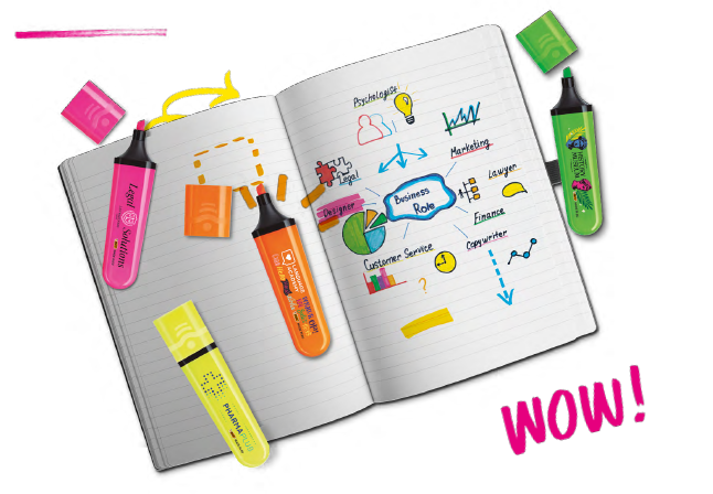 BIC® Highlighter Flat: “Designed to make ideas stand out” (Progettati per far risaltare le vostre idee)