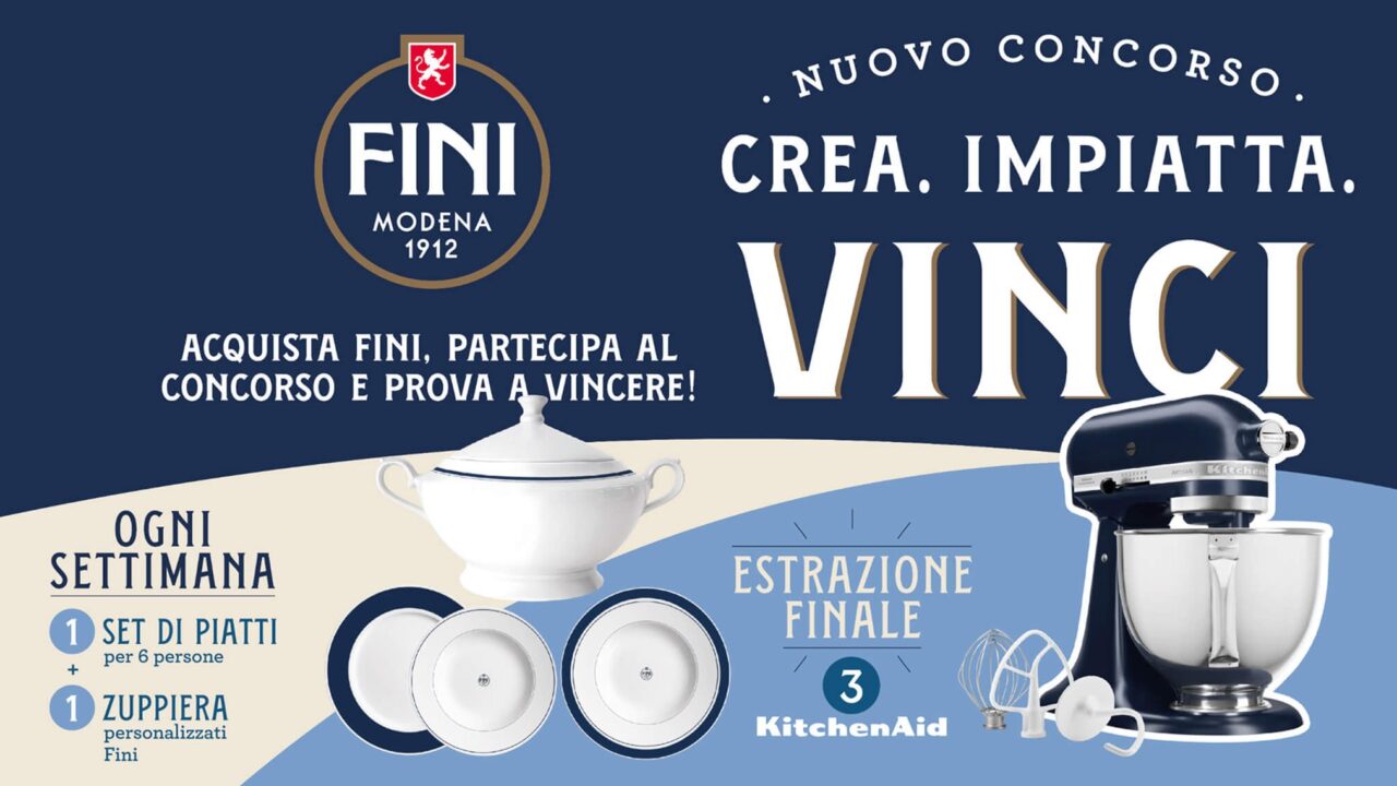 Fini Pasta Fresca lancia “Crea, impiatta, vinci”, in palio set di piatti e KitchenAid